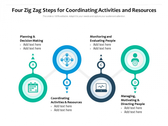 Four Zig Zag Steps For Coordinating Activities And Resources Ppt PowerPoint Presentation File Design Templates PDF Four Zig Zag Steps For Coordinating Activities And Resources Ppt PowerPoint Presentation File Design Templates PDF