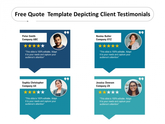Free Quote Template Depicting Client Testimonials Ppt PowerPoint Presentation Gallery Shapes PDF
