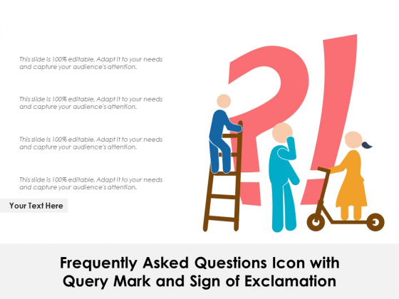 Frequently Asked Questions Icon With Query Mark And Sign Of Exclamation Ppt PowerPoint Presentation Gallery File Formats PDF