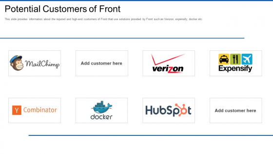 Front Series Venture Capital Funding Potential Customers Of Front Download PDF Front Series Venture Capital Funding Potential Customers Of Front Download PDF