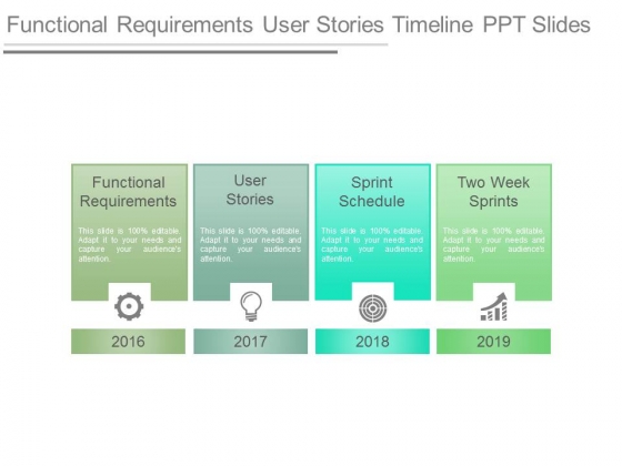 Functional Requirements User Stories Timeline Ppt Slides