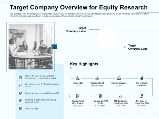 Fund Investment Advisory Statement Target Company Overview For Equity Research Mockup PDF Fund Investment Advisory Statement Target Company Overview For Equity Research Mockup PDF