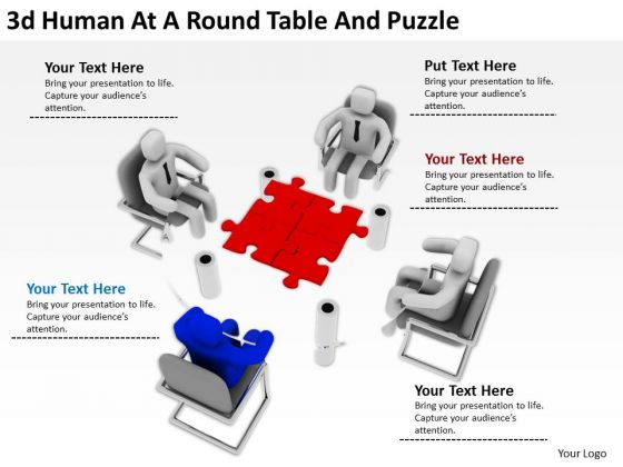 Famous Business People 3d Human At Round Table And Puzzle PowerPoint Templates Famous Business People 3d Human At Round Table And Puzzle PowerPoint Templates