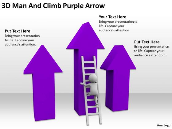 Famous Business People 3d Man And Climb Purple Arrow PowerPoint Templates Famous Business People 3d Man And Climb Purple Arrow PowerPoint Templates