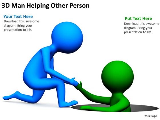 Famous Business People 3d Man Helping Other Person PowerPoint Templates Famous Business People 3d Man Helping Other Person PowerPoint Templates
