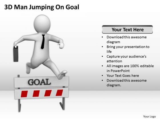 Famous Business People 3d Man Jumping On Goal PowerPoint Templates Famous Business People 3d Man Jumping On Goal PowerPoint Templates