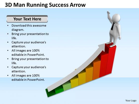 Famous Business People 3d Man Running Success Arrow PowerPoint Templates Famous Business People 3d Man Running Success Arrow PowerPoint Templates