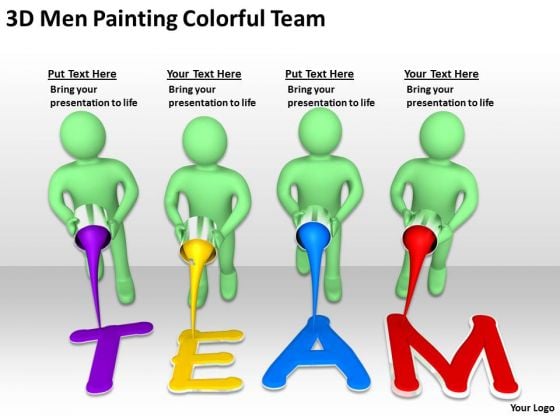 Famous Business People 3d Men Painting Colorful Team PowerPoint Slides Famous Business People 3d Men Painting Colorful Team PowerPoint Slides