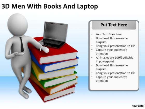 Famous Business People 3d Men With Books And Laptop PowerPoint Templates Famous Business People 3d Men With Books And Laptop PowerPoint Templates