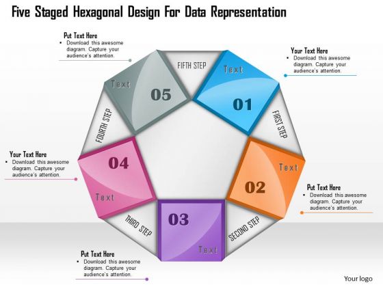 Five Staged Hexagonal Design For Data Representation Presentation Template Five Staged Hexagonal Design For Data Representation Presentation Template