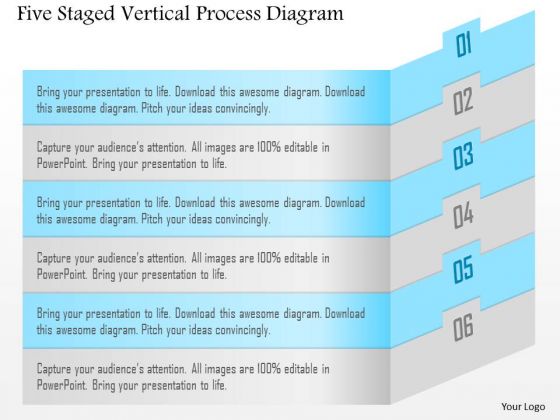 Five Staged Vertical Process Diagram Presentation Template Five Staged Vertical Process Diagram Presentation Template