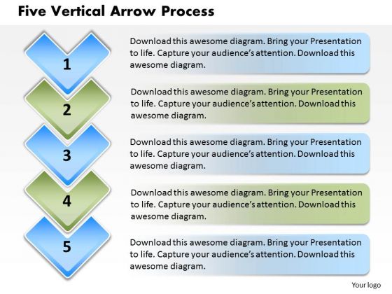 Five Vertical Arrow Process PowerPoint Presentation Template Five Vertical Arrow Process PowerPoint Presentation Template