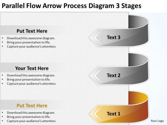 flow arrow process diagram 3 stages write business plan template powerpoint arrow templates