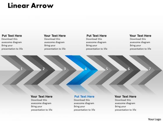 Flow PowerPoint Template Linear Arrows 7 Stages Communication Skills Design