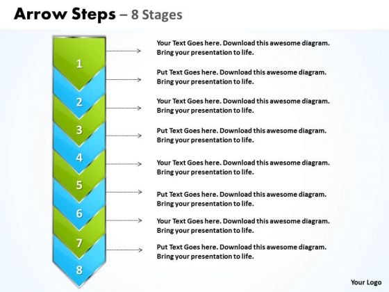 Flow Ppt Template Eight Stages Demonstrated Arrow Communication Skills PowerPoint 1 Design