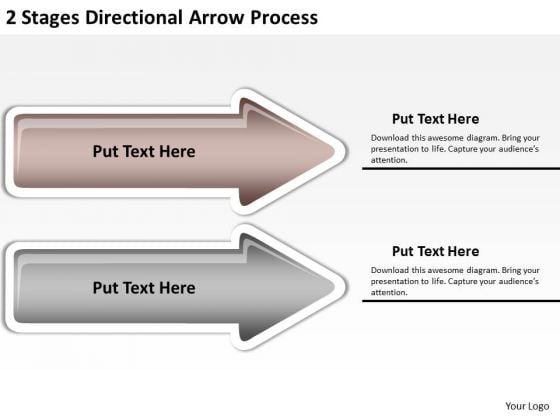 Flowchart Parallel Process 2 Stages Directional Arrow PowerPoint Templates