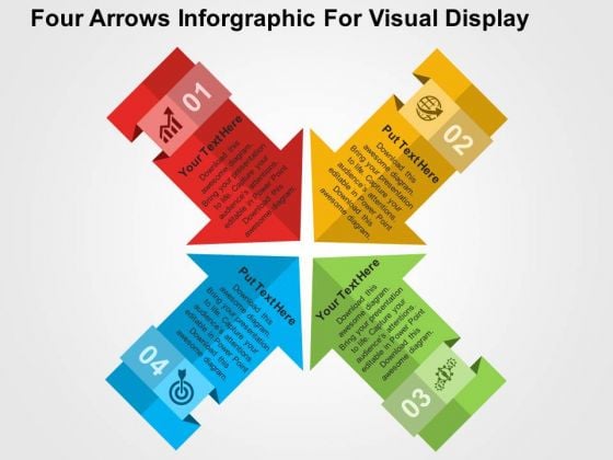 Four Arrows Inforgraphic For Visual Display PowerPoint Templates Four Arrows Inforgraphic For Visual Display PowerPoint Templates