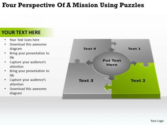 Four Perspective Of A Mission Using Puzzles How To Create Business Plan PowerPoint Templates Four Perspective Of A Mission Using Puzzles How To Create Business Plan PowerPoint Templates