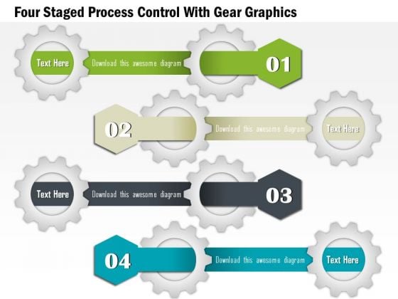 Four Staged Process Control With Gear Graphics Presentation Template Four Staged Process Control With Gear Graphics Presentation Template