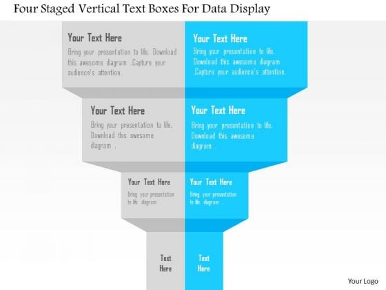 Four Staged Vertical Text Boxes For Data Display Presentation Template Four Staged Vertical Text Boxes For Data Display Presentation Template