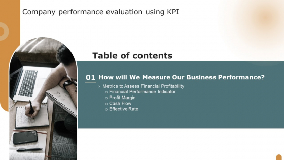 G9 Table Of Contents Company Performance Evaluation Using KPI Elements PDF G9 Table Of Contents Company Performance Evaluation Using KPI Elements PDF