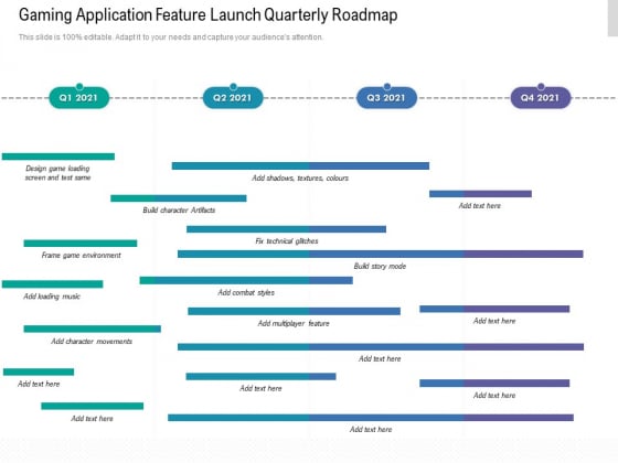 Gaming Application Feature Launch Quarterly Roadmap Diagrams Gaming Application Feature Launch Quarterly Roadmap Diagrams