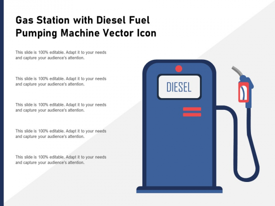 Gas Station With Diesel Fuel Pumping Machine Vector Icon Ppt PowerPoint Presentation Infographic Template Background Image PDF