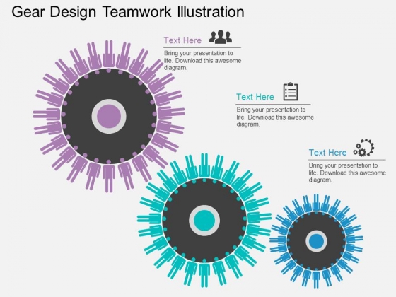 Gear Design Teamwork Illustration Powerpoint Template Gear Design Teamwork Illustration Powerpoint Template