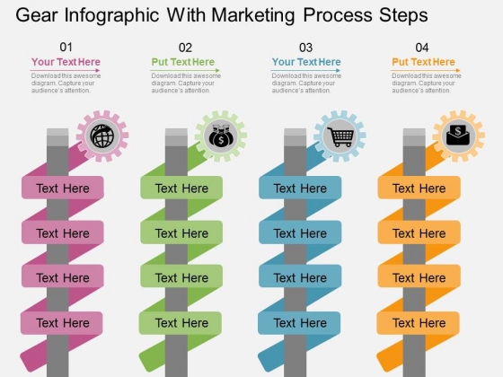 Gear Infographic With Marketing Process Steps Powerpoint Template Gear Infographic With Marketing Process Steps Powerpoint Template