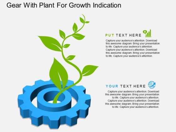 Gear With Plant For Growth Indication Powerpoint Template Gear With Plant For Growth Indication Powerpoint Template