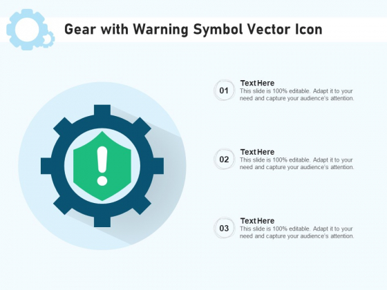 Gear With Warning Symbol Vector Icon Ppt PowerPoint Presentation Ideas Slides PDF
