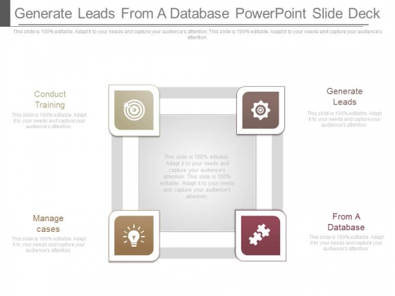 Generate Leads From A Database Powerpoint Slide Deck
