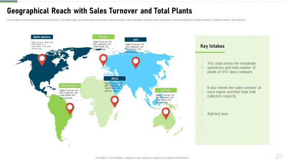 Geographical Reach With Sales Turnover And Total Plants Portrait PDF