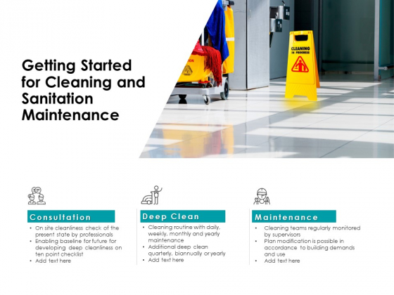 Getting Started For Cleaning And Sanitation Maintenance Consultation Ppt PowerPoint Presentation Professional Show Getting Started For Cleaning And Sanitation Maintenance Consultation Ppt PowerPoint Presentation Professional Show