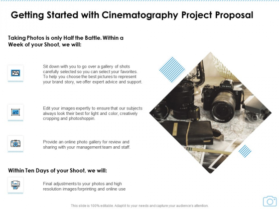 Getting Started With Cinematography Project Proposal Ppt Infographics Files PDF Getting Started With Cinematography Project Proposal Ppt Infographics Files PDF