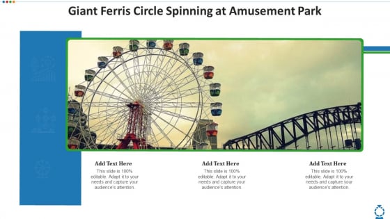 Giant Ferris Circle Spinning At Amusement Park Demonstration PDF