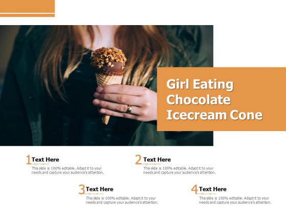 Girl Eating Chocolate Icecream Cone Ppt PowerPoint Presentation File Demonstration PDF