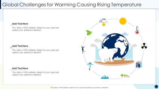 Global Challenges For Warming Causing Rising Temperature Mockup PDF