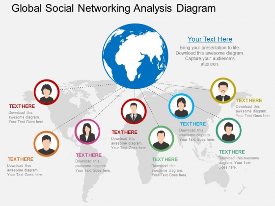 Global Social Networking Analysis Diagram Powerpoint Template