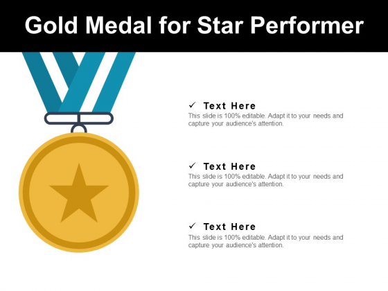 Gold Medal For Star Performer Ppt PowerPoint Presentation Inspiration Microsoft