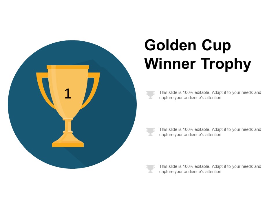 Golden Cup Winner Trophy Ppt PowerPoint Presentation Summary Demonstration