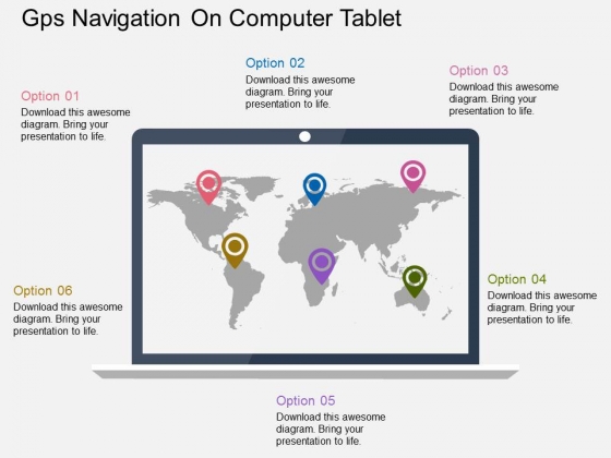 Gps Navigation On Computer Tablet Powerpoint Template Gps Navigation On Computer Tablet Powerpoint Template