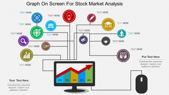 Graph On Screen For Stock Market Analysis Powerpoint Template