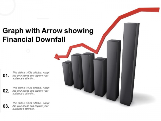 Graph With Arrow Showing Financial Downfall Ppt PowerPoint Presentation Summary Objects