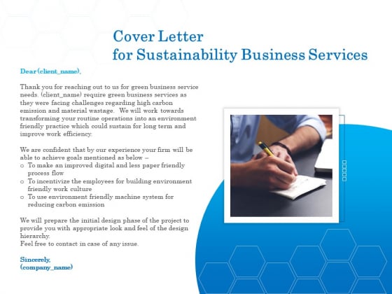 Green Business Cover Letter For Sustainability Business Services Formats PDF Green Business Cover Letter For Sustainability Business Services Formats PDF
