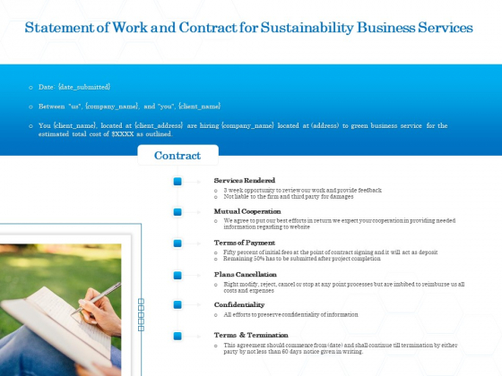 Green Business Statement Of Work And Contract For Sustainability Business Services Infographics PDF Green Business Statement Of Work And Contract For Sustainability Business Services Infographics PDF