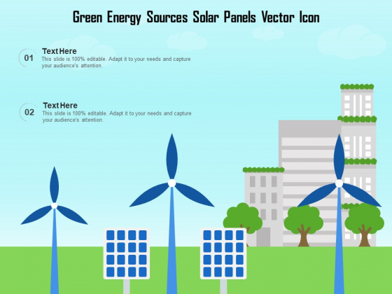 Green Energy Sources Solar Panels Vector Icon Ppt PowerPoint Presentation Gallery Icon PDF