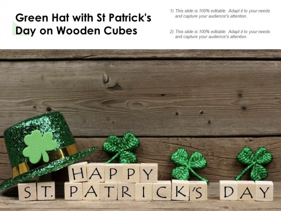 Green Hat With St Patricks Day On Wooden Cubes Ppt Powerpoint Presentation Layouts Graphic Images