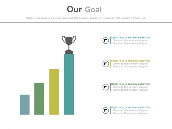 Growth Bar Graph With Trophy On Top Powerpoint Slides