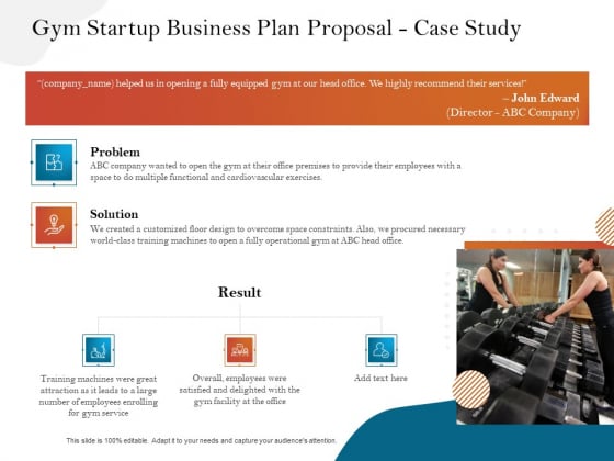 Gym And Fitness Center Business Plan Gym Startup Business Plan Proposal Case Study Background PDF
